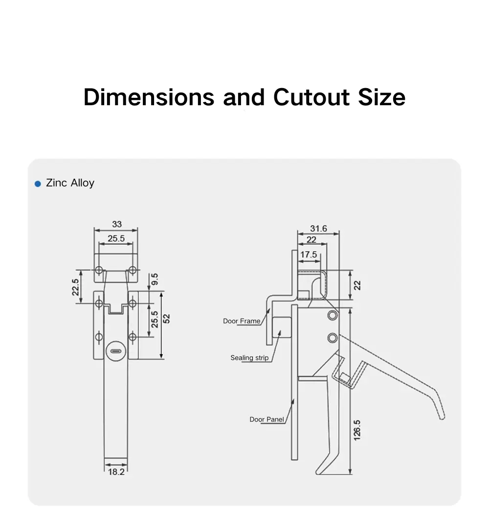 Compression Latch Lock For Freezer And Industrial Doors